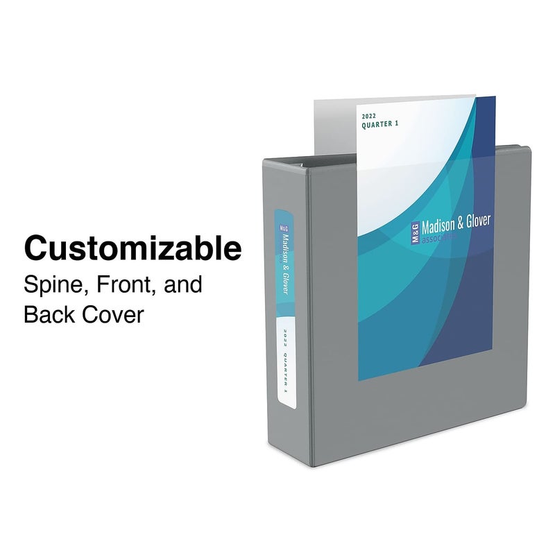 Staples 976033 1-Inch Staples Heavy-Duty View Binder with D-Rings Gray - Image 3